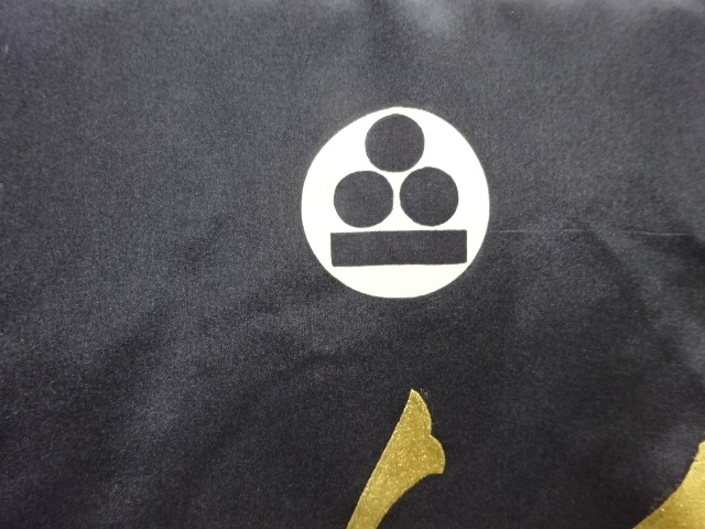  アンティーク　騎馬武者模様刺繍紋付男児着物(内袖・長襦袢付き)